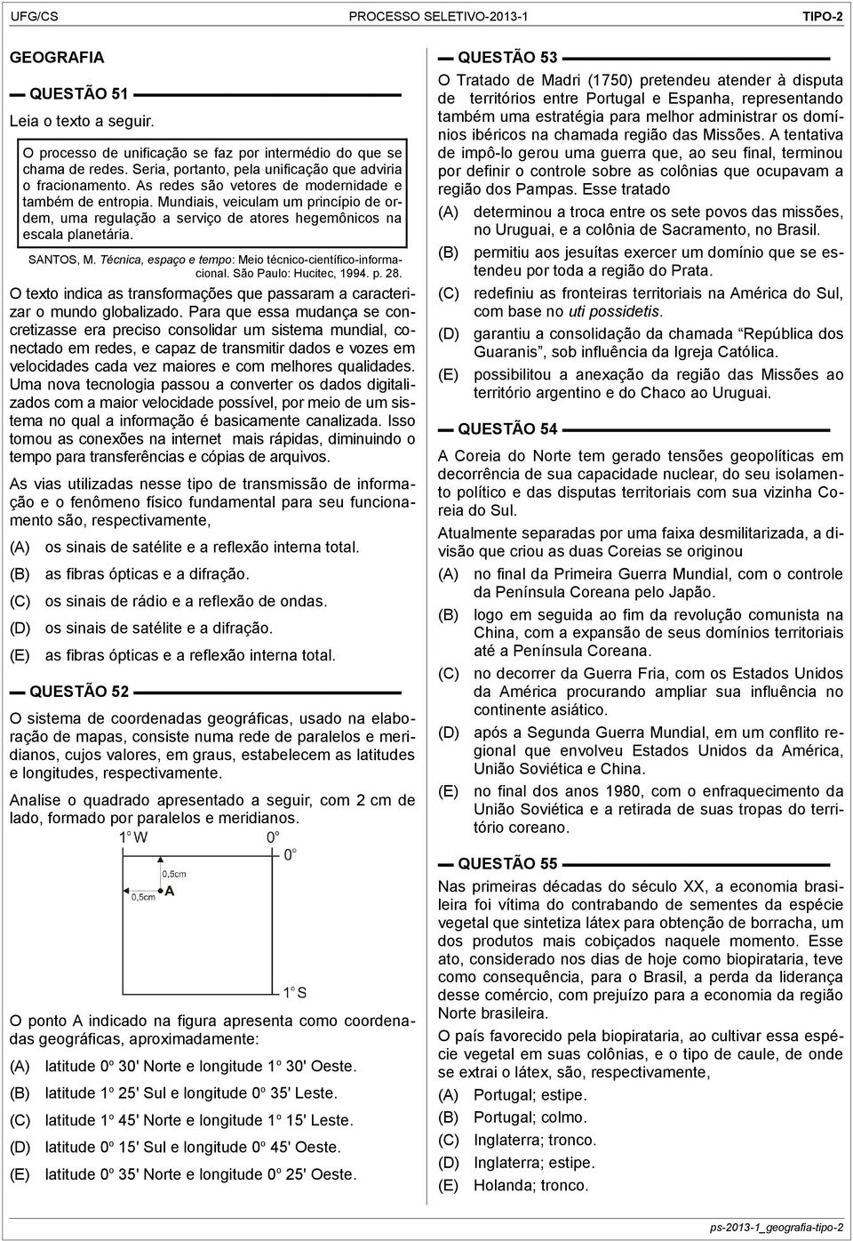 Técnica, espaço e tempo: Meio técnico-científico-informacional. São Paulo: Hucitec, 1994. p. 28. O texto indica as transformações que passaram a caracterizar o mundo globalizado.