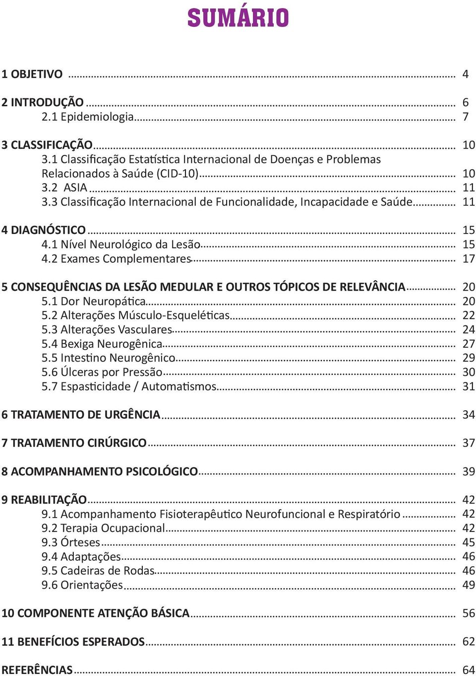 2 Exames Complementares 5 CONSEQUÊNCIAS DA LESÃO MEDULAR E OUTROS TÓPICOS DE RELEVÂNCIA 5.1 Dor Neuropática 5.2 Alterações Músculo-Esqueléticas 5.3 Alterações Vasculares 5.4 Bexiga Neurogênica 5.