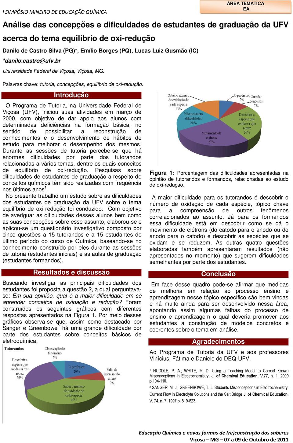 O Programa de Tutoria, na Universidade Federal de Viçosa (UFV), iniciou suas atividades em março de 2000, com objetivo de dar apoio aos alunos com determinadas deficiências na formação básica, no