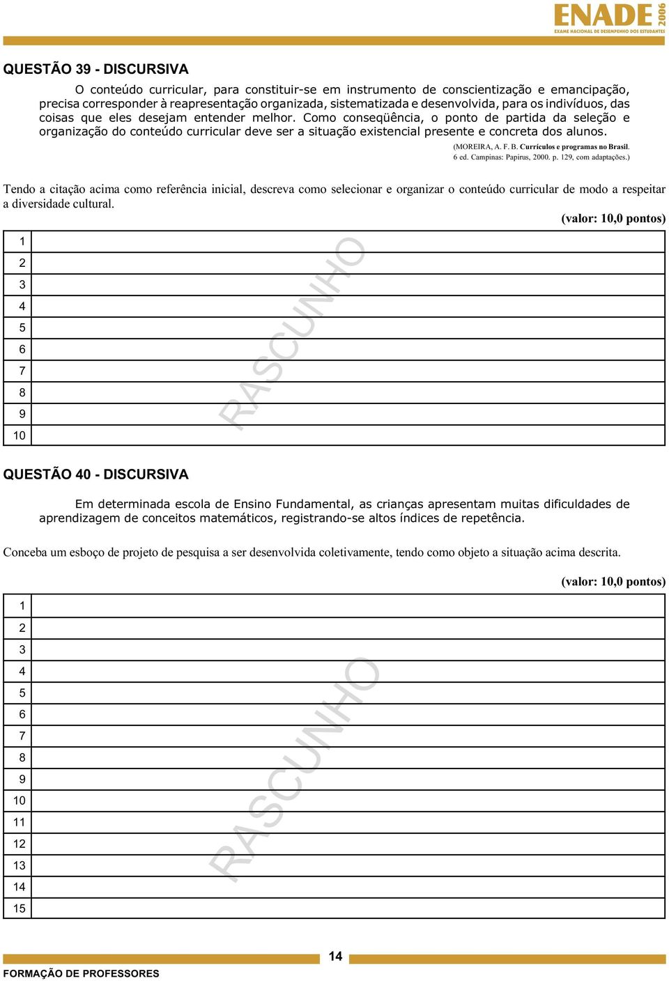 Como conseqüência, o ponto de partida da seleção e organização do conteúdo curricular deve ser a situação existencial presente e concreta dos alunos. (MOREIRA, A. F. B.