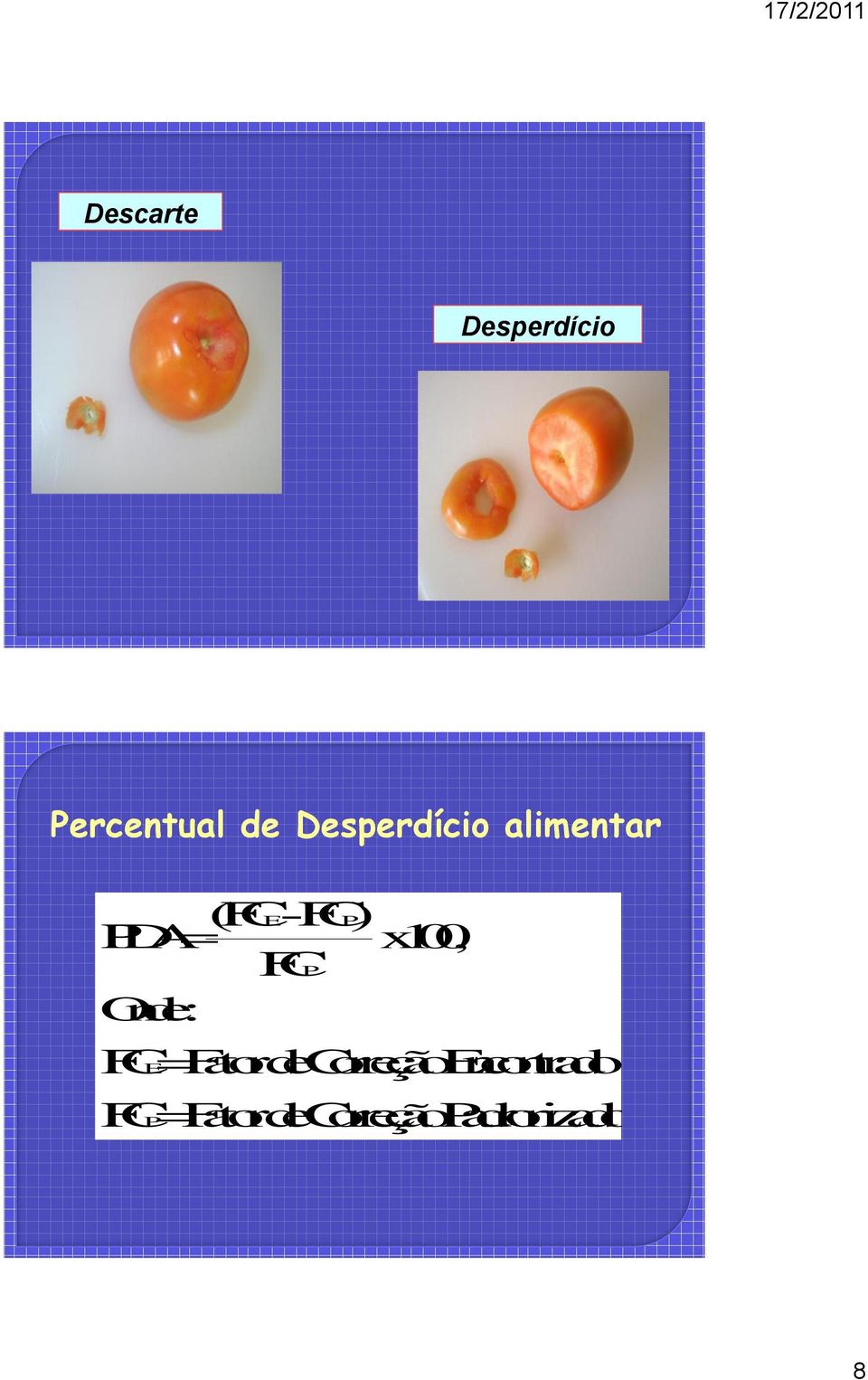 x100, FC P Onde : FC E Fator