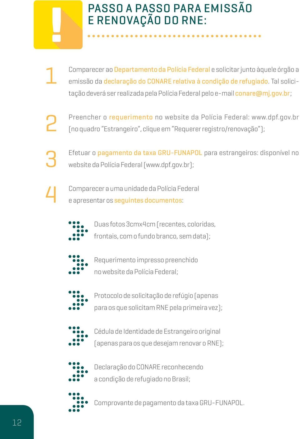 br; o requerimento no website da Polícia Federal: www.dpf.gov.