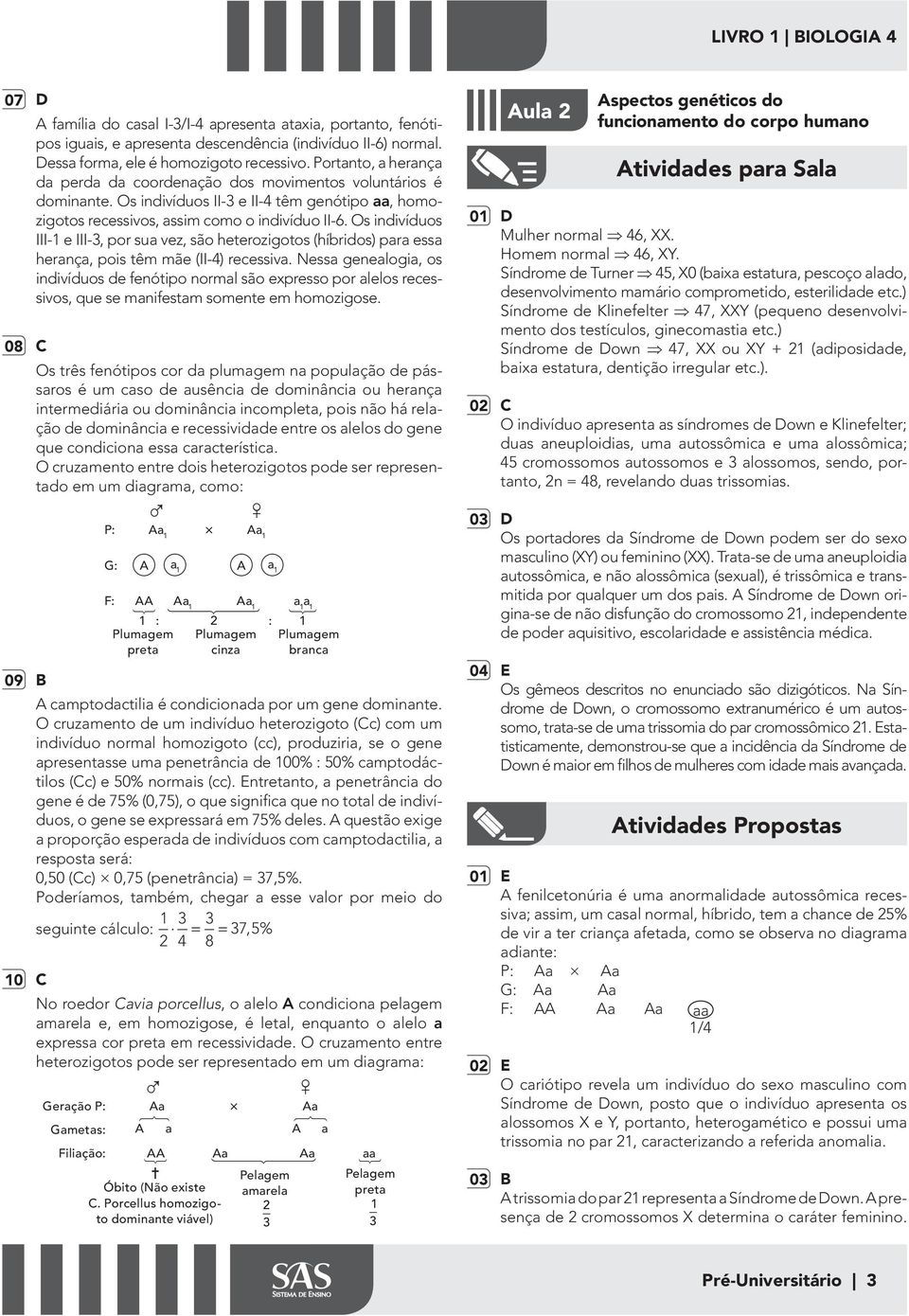 Os inivíuos III- e III-, por sua vez, são heterozigotos (híbrios) para essa herança, pois têm mãe (II-) recessiva.