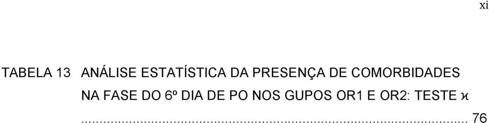 COMORBIDADES NA FASE DO 6º