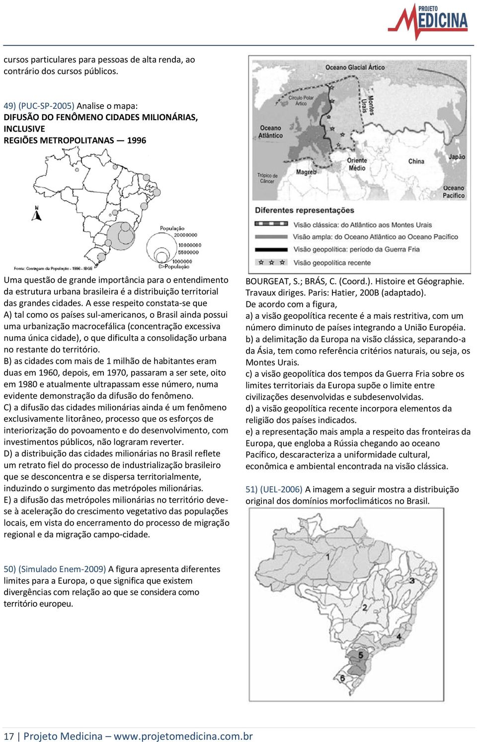 a distribuição territorial das grandes cidades.