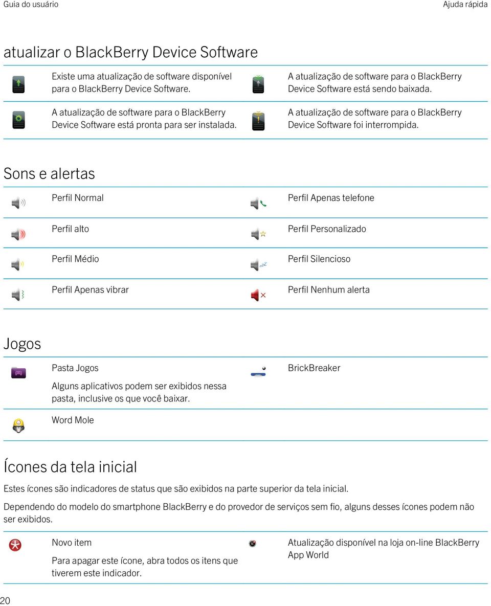 A atualização de software para o BlackBerry Device Software foi interrompida.