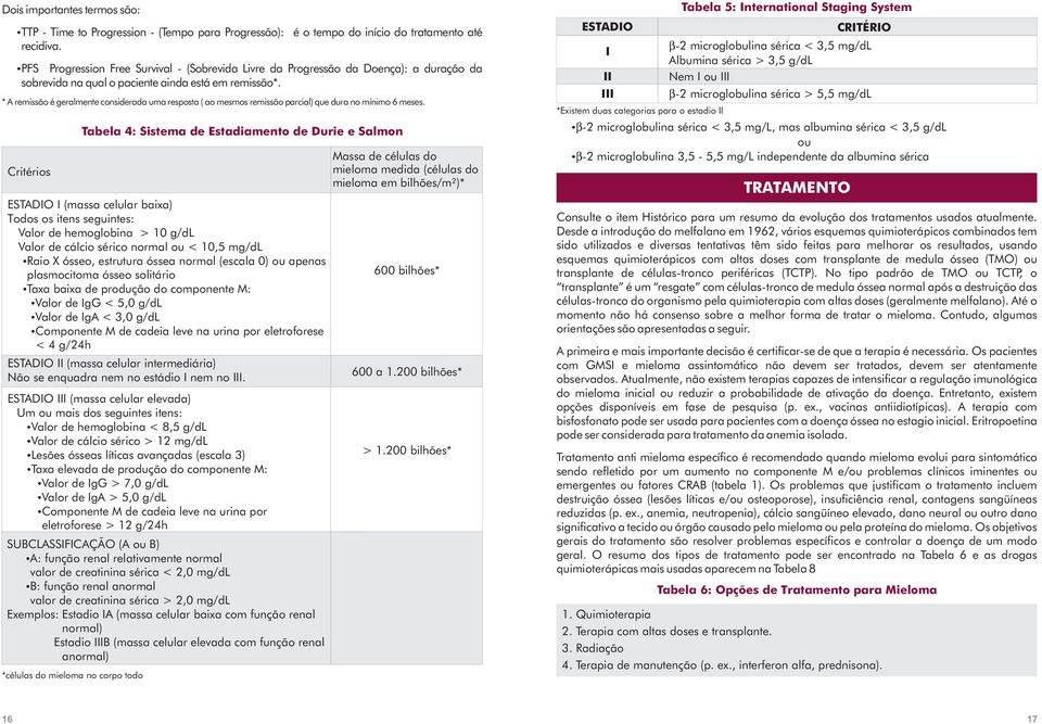 * A remissão é geralmente considerada uma resposta ( ao mesmos remissão parcial) que dura no mínimo 6 meses.