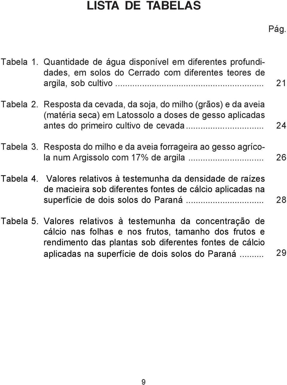 Resposta do milho e da aveia forrageira ao gesso agrícola num Argissolo com 17% de argila... Tabela 4.