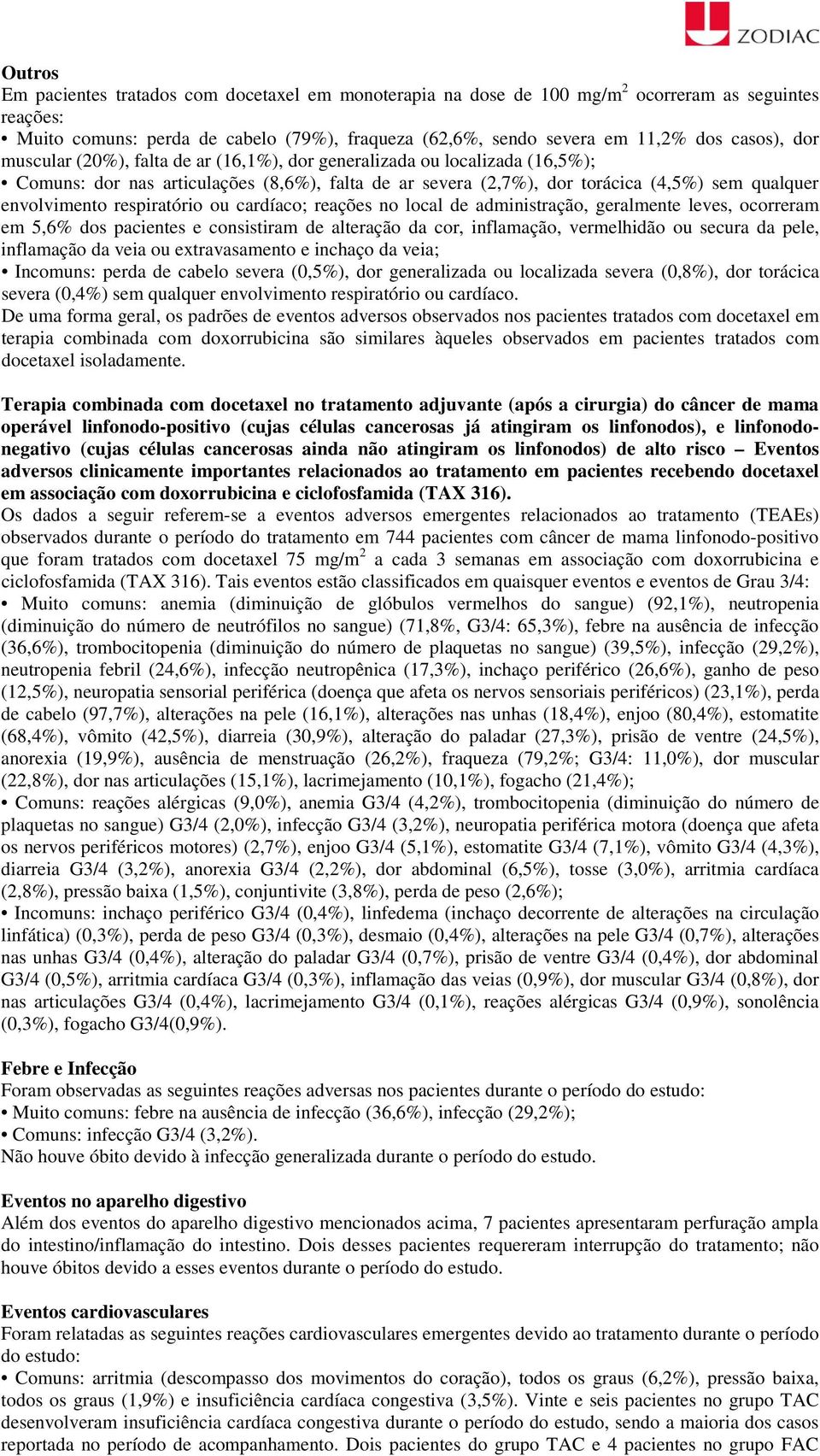 respiratório ou cardíaco; reações no local de administração, geralmente leves, ocorreram em 5,6% dos pacientes e consistiram de alteração da cor, inflamação, vermelhidão ou secura da pele, inflamação