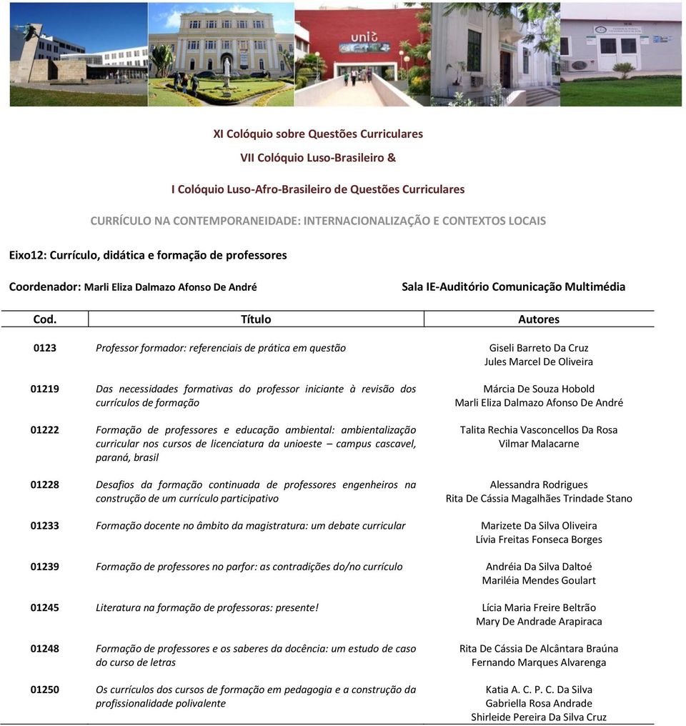 ambiental: ambientalização curricular nos cursos de licenciatura da unioeste campus cascavel, paraná, brasil 01228 Desafios da formação continuada de professores engenheiros na construção de um