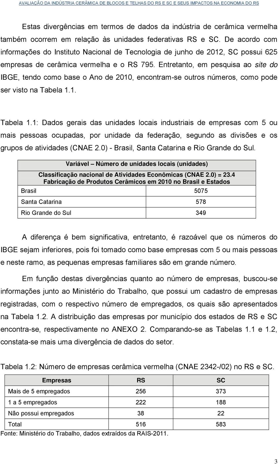 Entretanto, em pesquisa ao site do IBGE, tendo como base o Ano de 2010, encontram-se outros números, como pode ser visto na Tabela 1.