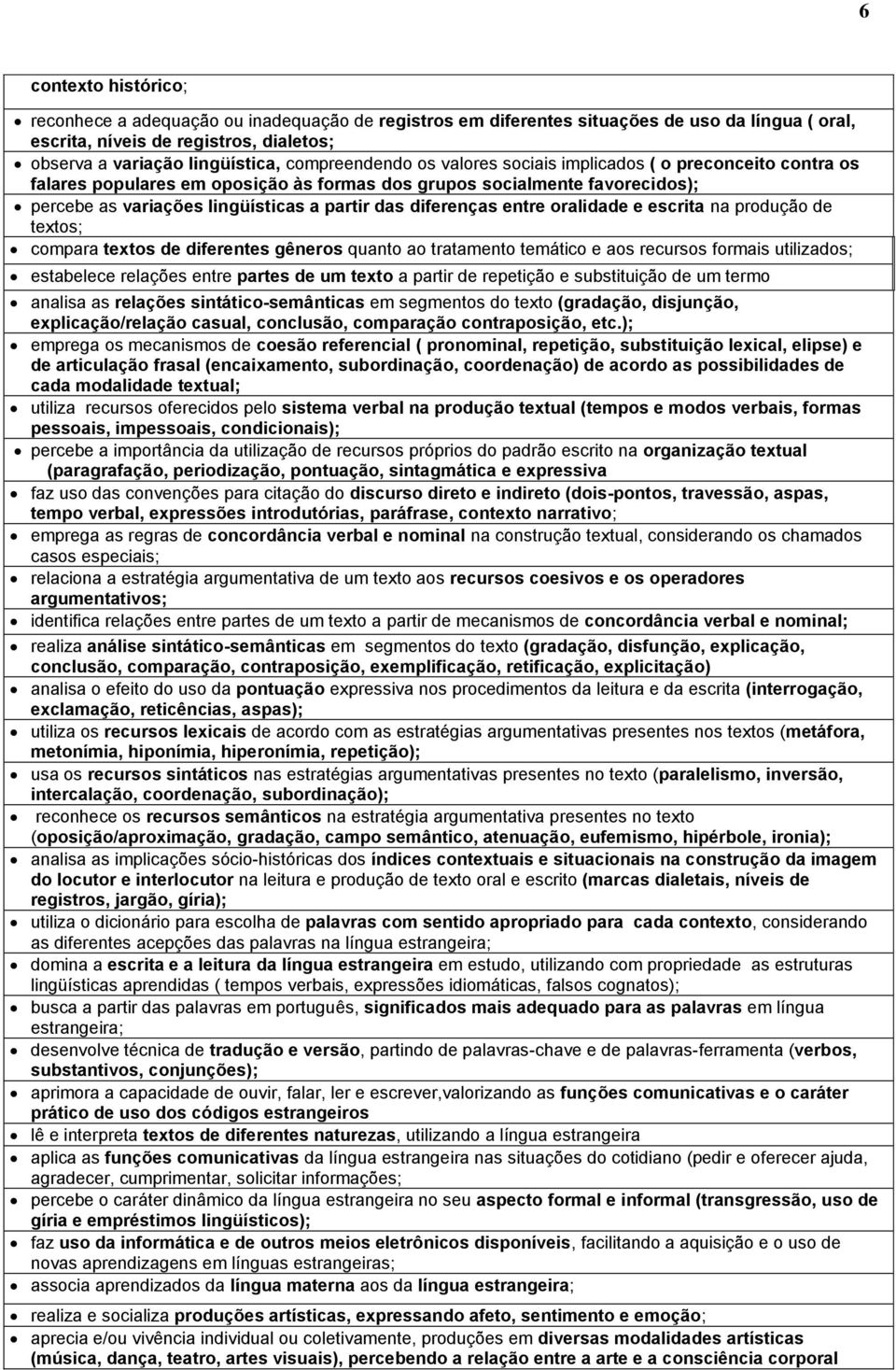 diferenças entre oralidade e escrita na produção de textos; compara textos de diferentes gêneros quanto ao tratamento temático e aos recursos formais utilizados; estabelece relações entre partes de