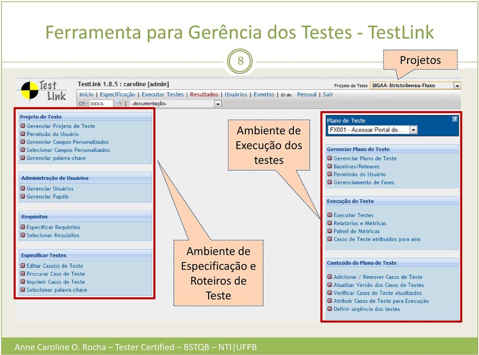 Ambiente de Especificação e Roteiros de Teste