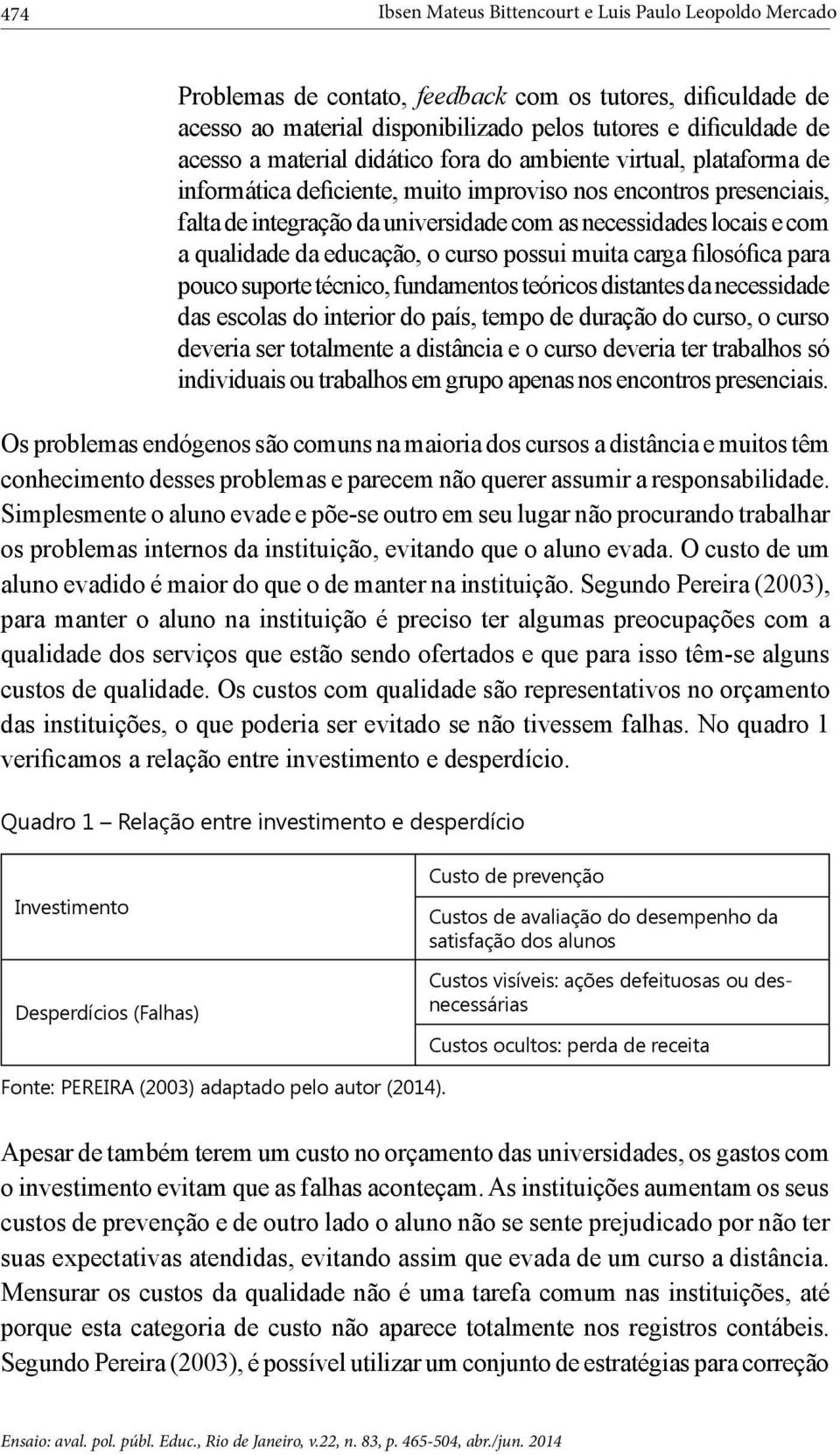 qualidade da educação, o curso possui muita carga filosófica para pouco suporte técnico, fundamentos teóricos distantes da necessidade das escolas do interior do país, tempo de duração do curso, o