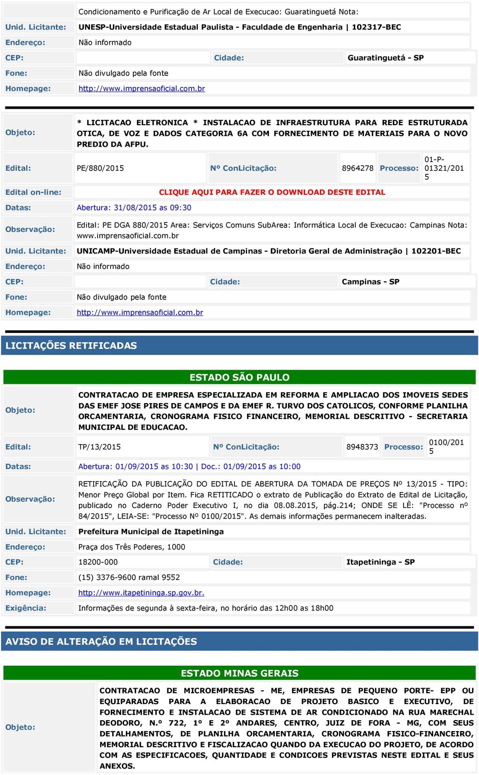 br * LICITACAO ELETRONICA * INSTALACAO DE INFRAESTRUTURA PARA REDE ESTRUTURADA OTICA, DE VOZ E DADOS CATEGORIA 6A COM FORNECIMENTO DE MATERIAIS PARA O NOVO PREDIO DA AFPU.