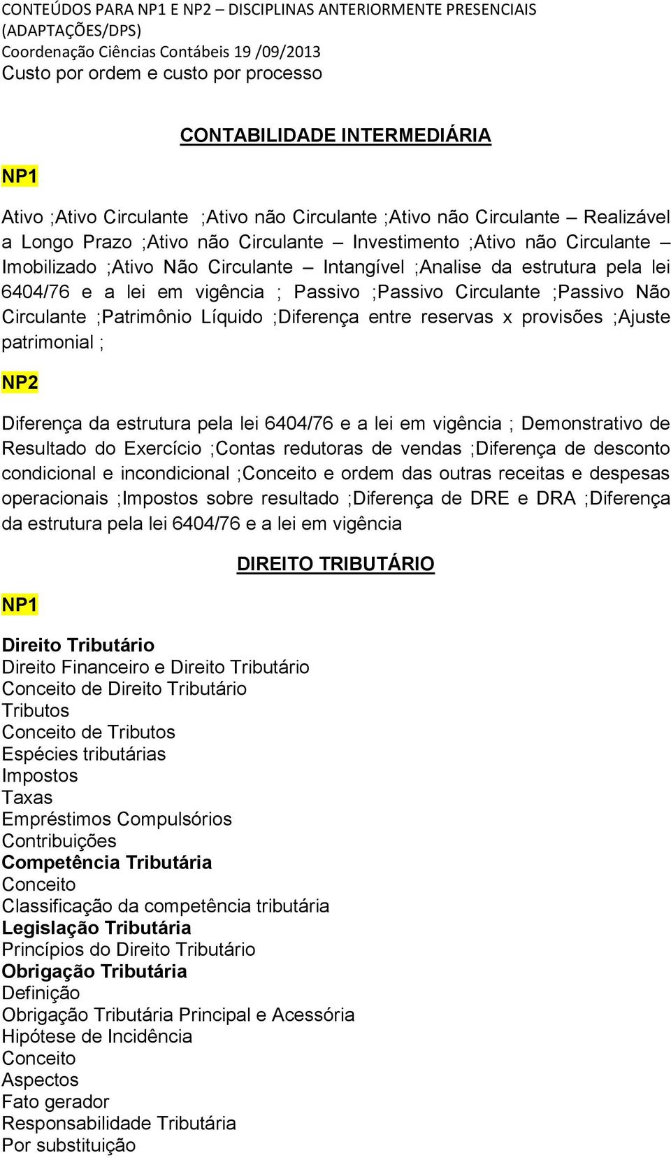 Circulante ;Passivo Não Circulante ;Patrimônio Líquido ;Diferença entre reservas x provisões ;Ajuste patrimonial ; Diferença da estrutura pela lei 6404/76 e a lei em vigência ; Demonstrativo de