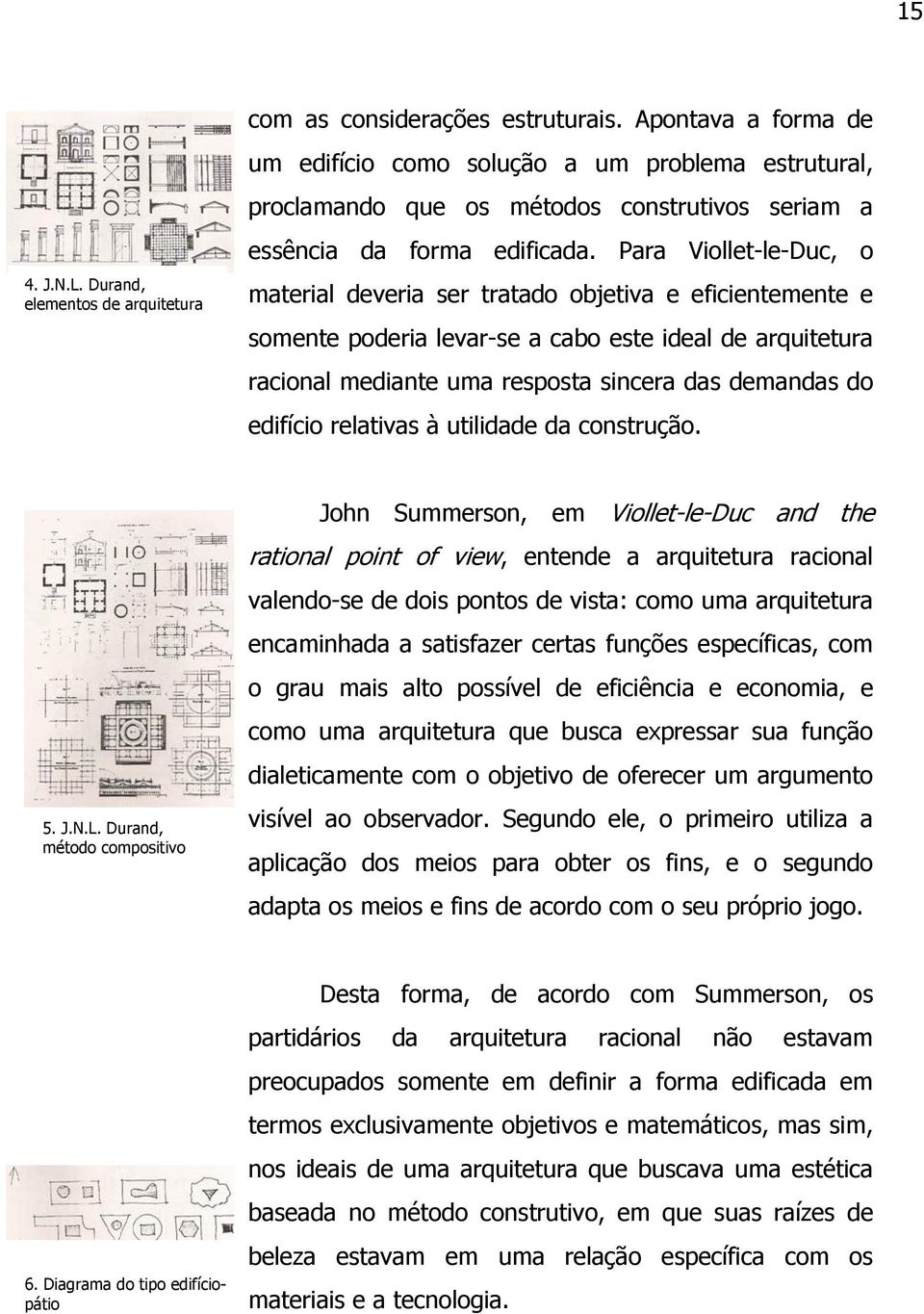 Para Viollet-le-Duc, o material deveria ser tratado objetiva e eficientemente e somente poderia levar-se a cabo este ideal de arquitetura racional mediante uma resposta sincera das demandas do