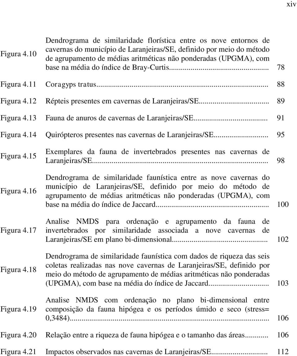 com base na média do índice de Bray-Curtis... 78 Figura 4.11 Coragyps tratus... 88 Figura 4.12 Répteis presentes em cavernas de Laranjeiras/SE... 89 Figura 4.