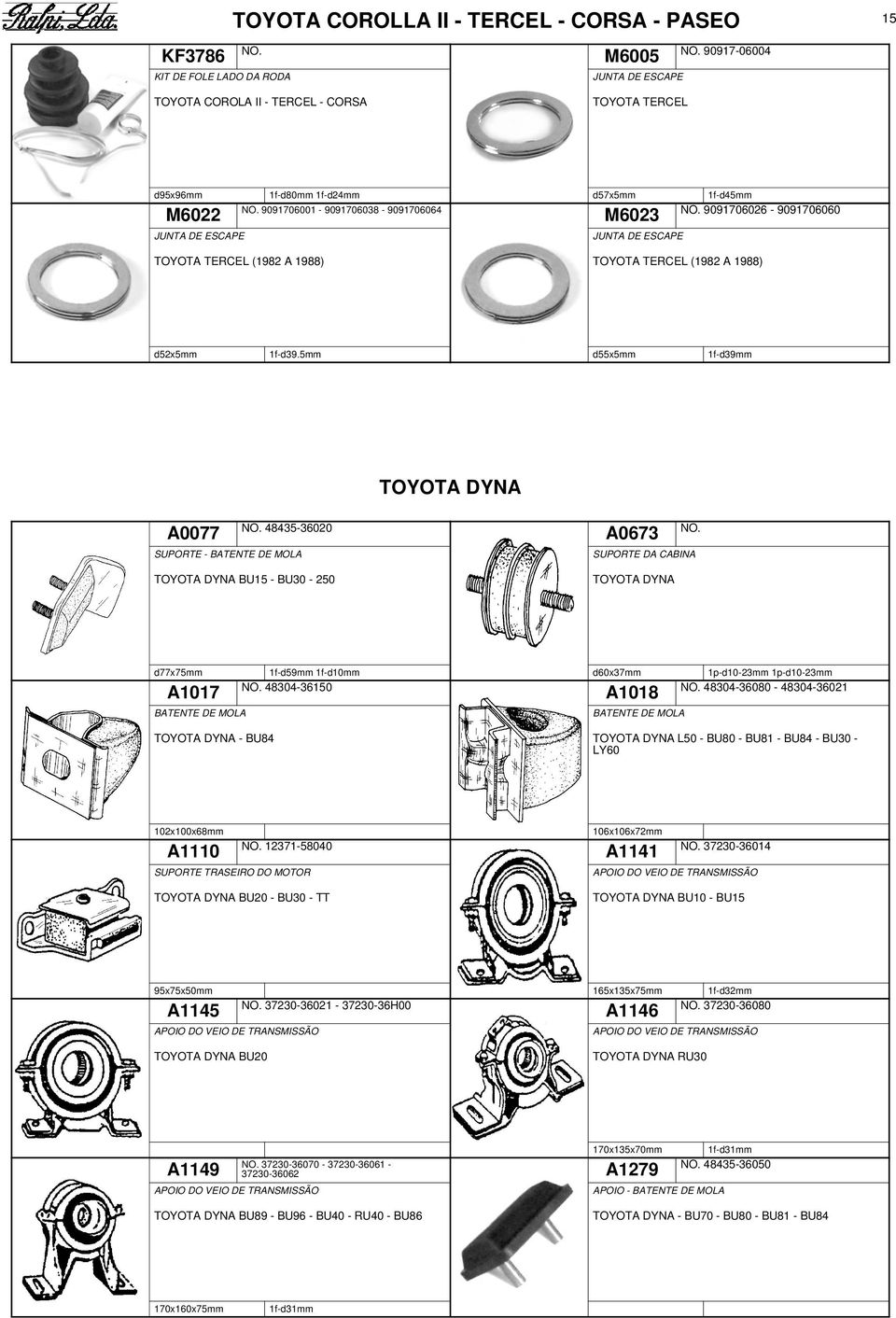 5mm 1f-d39mm TOYOTA DYNA A0077 48435-36020 A0673 SUPORTE - BATENTE DE MOLA SUPORTE DA CABINA TOYOTA DYNA BU15 - BU30-250 TOYOTA DYNA d77x75mm d60x37mm A1017 1f-d59mm 1f-d10mm 48304-36150 A1018