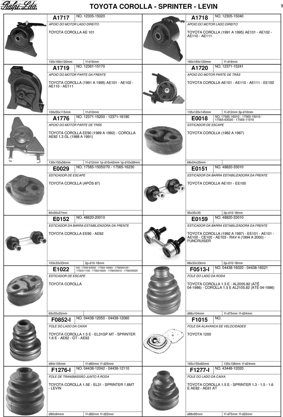 - AE111 TOYOTA COROLLA AE101 - AE110 - AE111 - EE100 100x55x115mm 135x120x145mm 1f-d12mm 3p-d10mm E0018 17565-16010 - 17565-15010 17565-63020 - 17565-11010 A1776 1f-d10mm 12371-15200 - 12371-16190