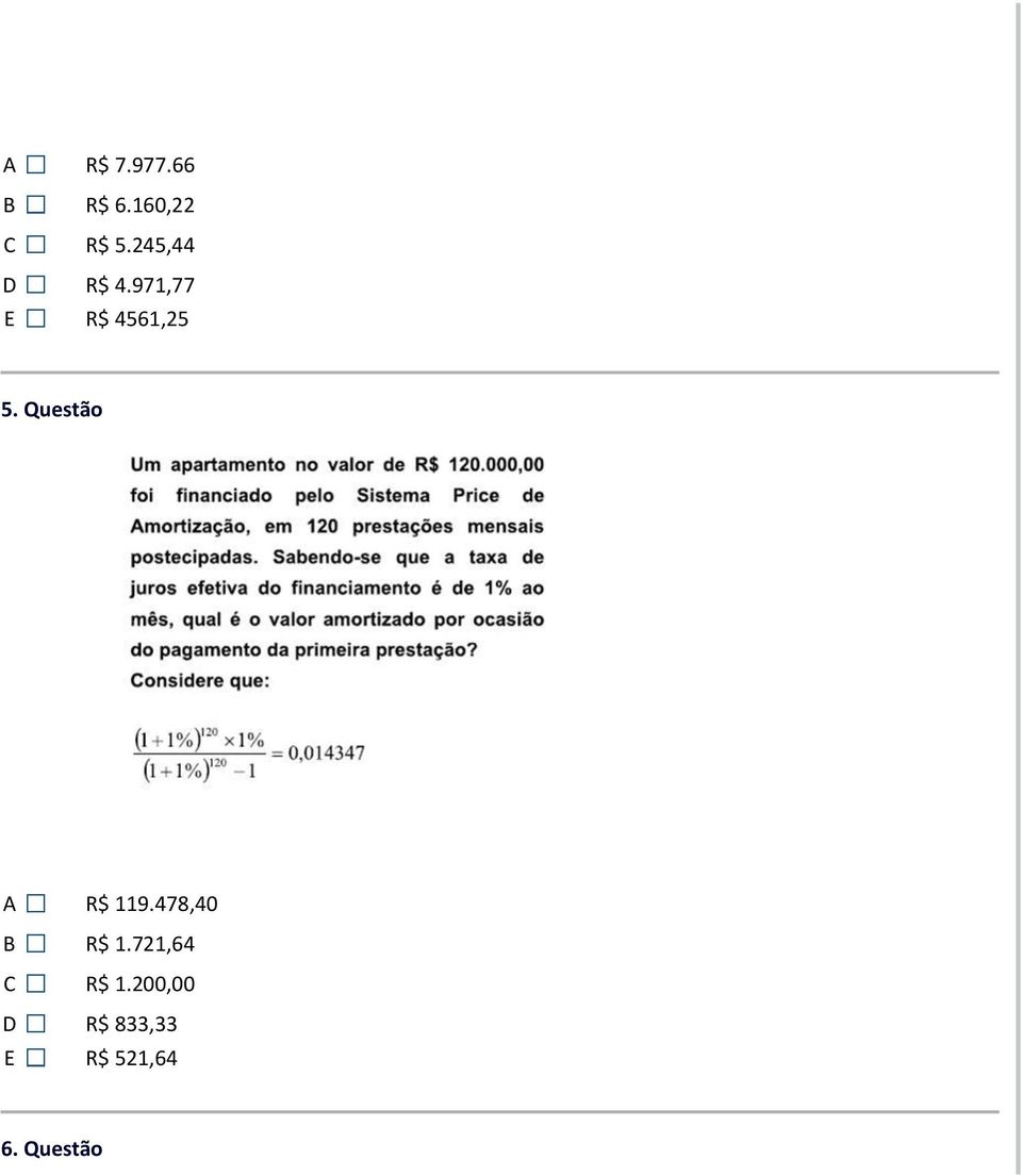 Questão R$ 119.478,40 R$ 1.