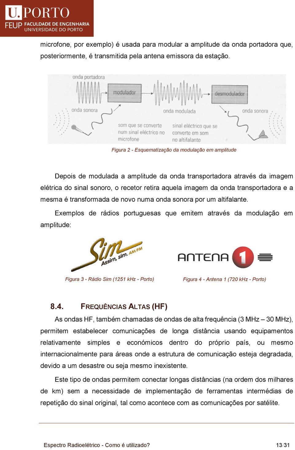 transportadora e a mesma é transformada de novo numa onda sonora por um altifalante.