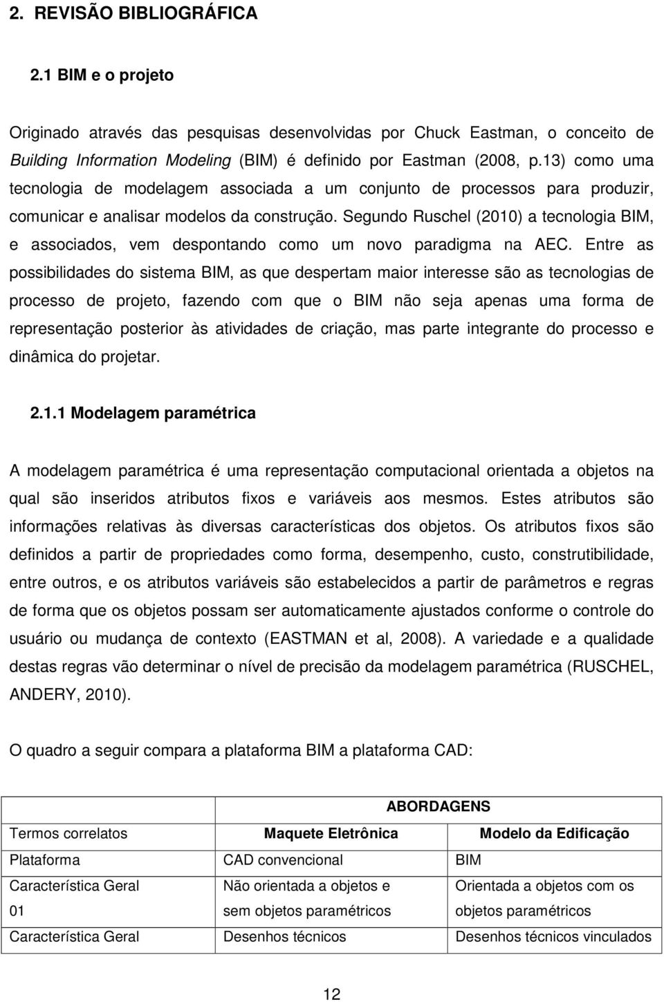 Segundo Ruschel (2010) a tecnologia BIM, e associados, vem despontando como um novo paradigma na AEC.