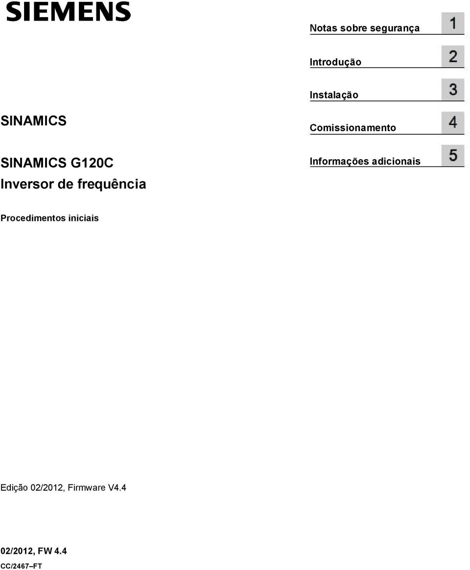 Comissionamento Informações adicionais Procedimentos