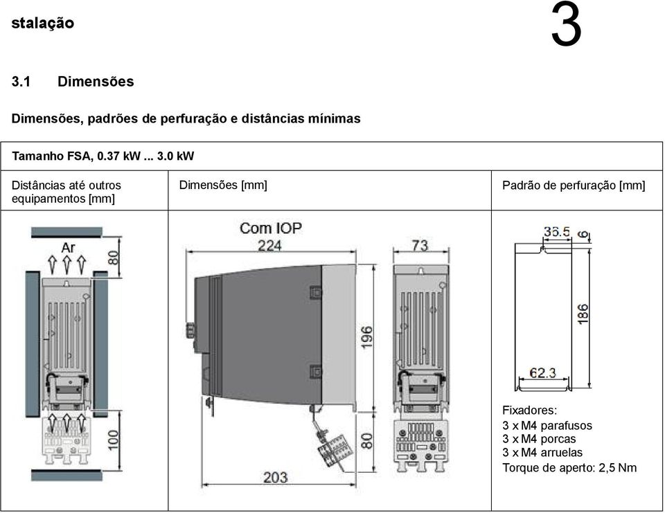 Tamanho FSA, 0.37 kw... 3.