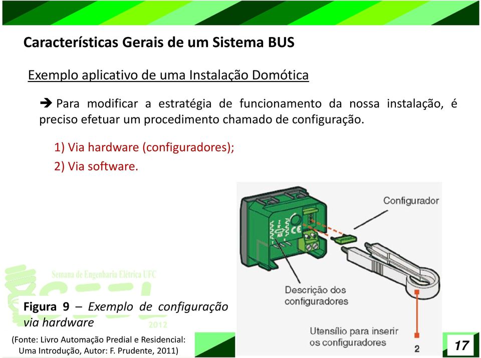 chamado de configuração. 1) Via hardware (configuradores); 2) Via software.