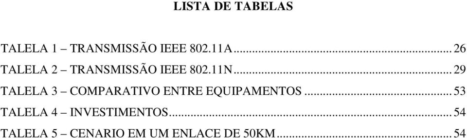 .. 29 TALELA 3 COMPARATIVO ENTRE EQUIPAMENTOS.