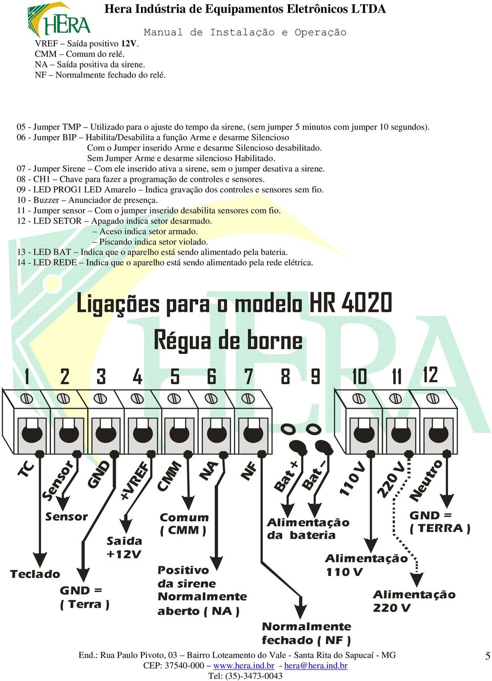 06 - Jumper BIP Habilita/Desabilita a função Arme e desarme Silencioso Com o Jumper inserido Arme e desarme Silencioso desabilitado. Sem Jumper Arme e desarme silencioso Habilitado.