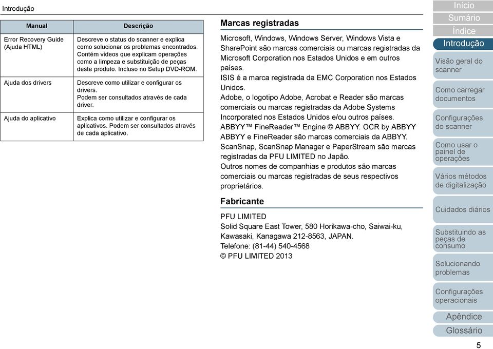 Explica como utilizar e configurar os aplicativos. Podem ser consultados através de cada aplicativo.