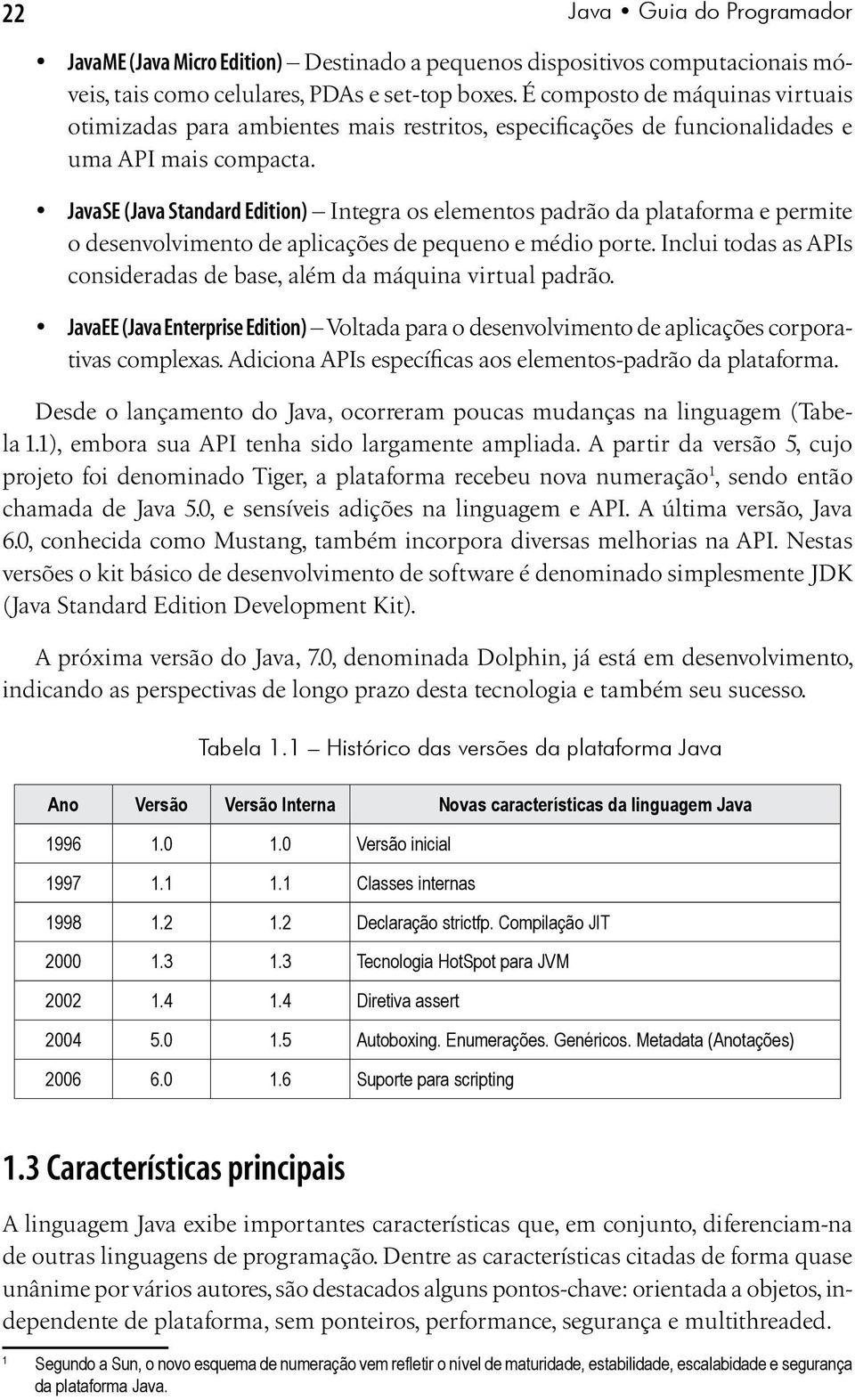 JavaSE (Java Standard Edition) Integra os elementos padrão da plataforma e permite o desenvolvimento de aplicações de pequeno e médio porte.