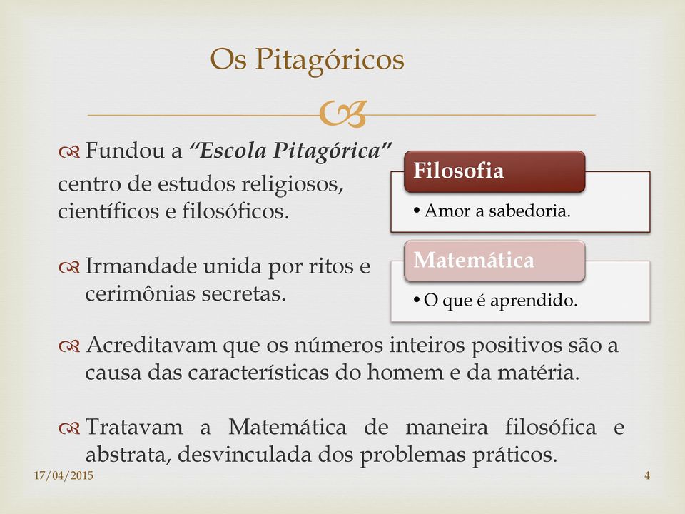 Matemática O que é aprendido.