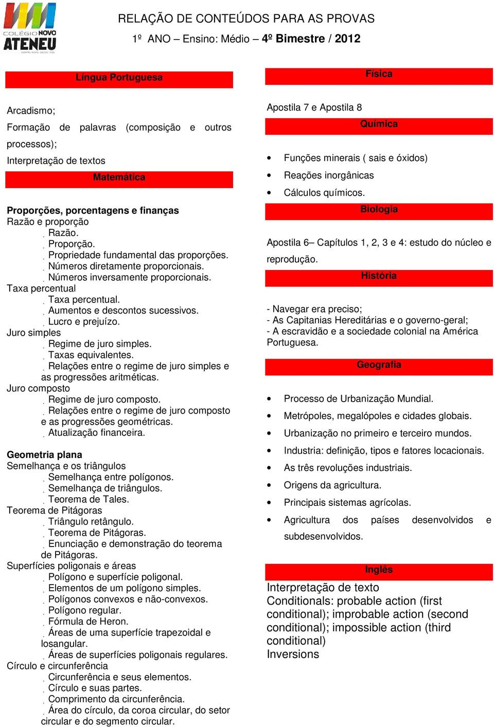 Aumentos e descontos sucessivos. Lucro e prejuízo. Juro simples Regime de juro simples. Taxas equivalentes. Relações entre o regime de juro simples e as progressões aritméticas.