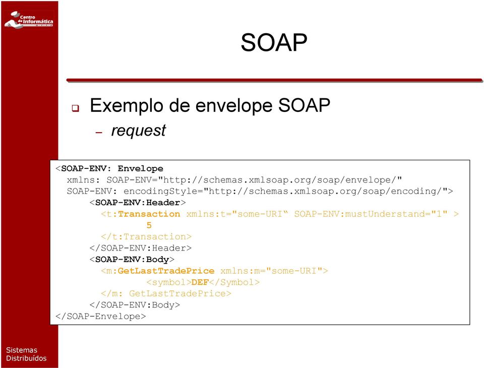 org/soap/encoding/"> <SOAP-ENV:Header> <t:transaction xmlns:t="some-uri SOAP-ENV:mustUnderstand="1" > 5