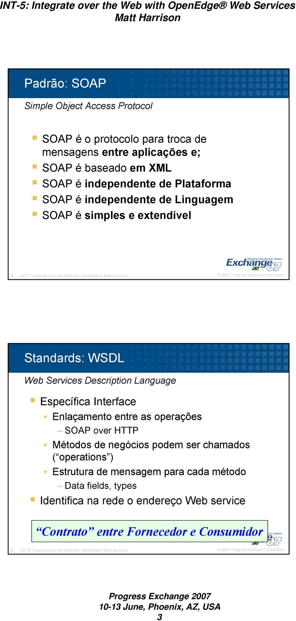 Language Específica Interface Enlaçamento entre as operações SOAP over HTTP Métodos de negócios podem ser chamados ( operations ) Estrutura de mensagem para cada