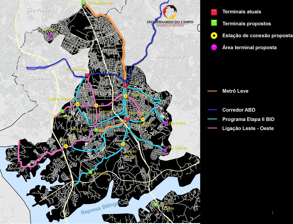 Lima Ferrazópolis Bombeiros São Pedro Metrô Leve (Alvarenga/Tamanduateí) Corredor ABD Programa Etapa II BID Ligação