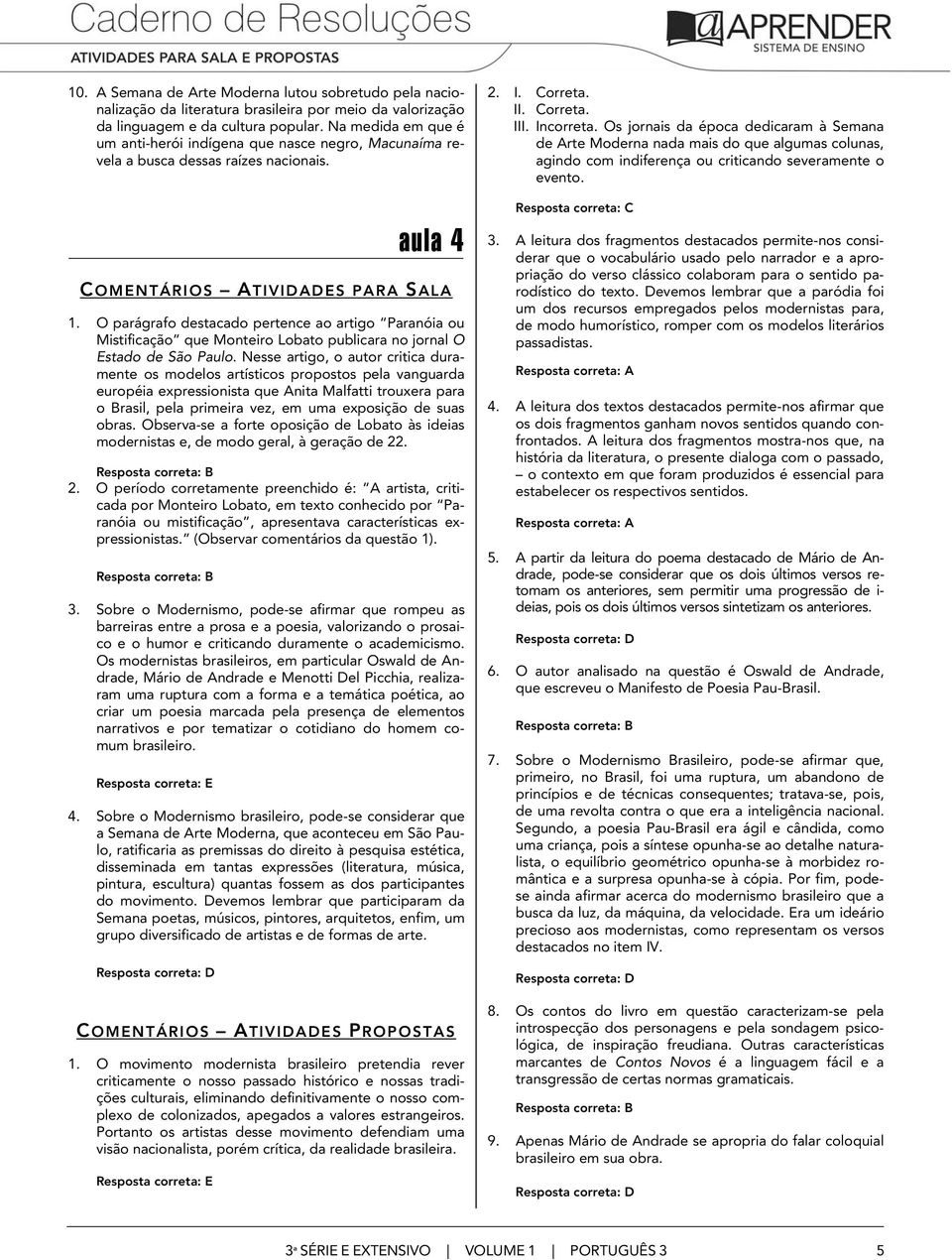 O parágrafo destacado pertence ao artigo Paranóia ou Mistificação que Monteiro Lobato publicara no jornal O Estado de São Paulo.