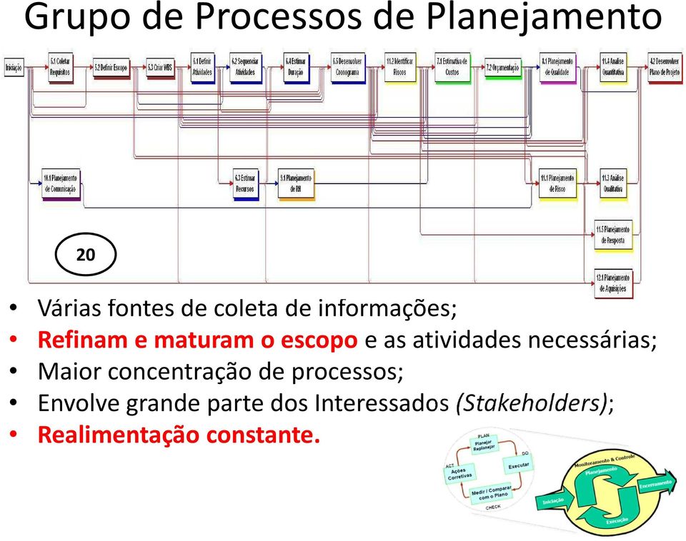 necessárias; Maior concentração de processos; Envolve grande