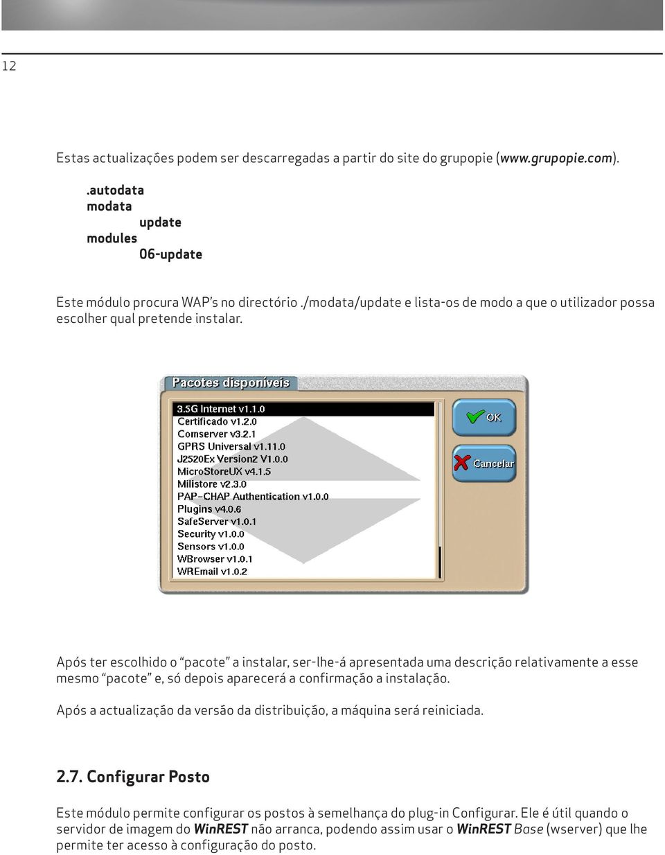 Após ter escolhido o pacote a instalar, ser-lhe-á apresentada uma descrição relativamente a esse mesmo pacote e, só depois aparecerá a confirmação a instalação.