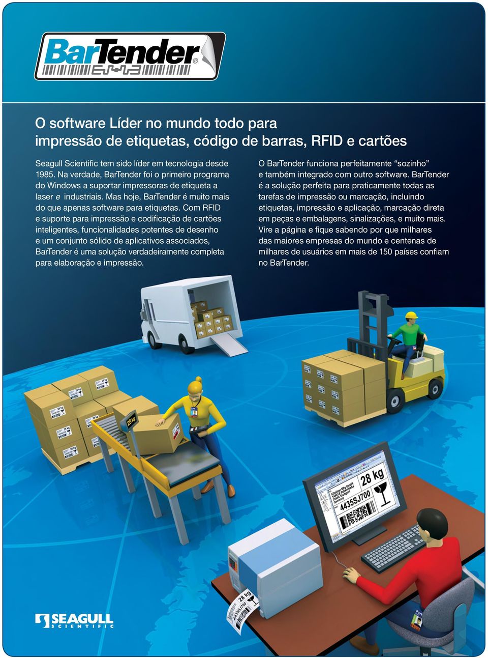 Com RFID e suporte para impressão e codificação de cartões inteligentes, funcionalidades potentes de desenho e um conjunto sólido de aplicativos associados, BarTender é uma solução verdadeiramente