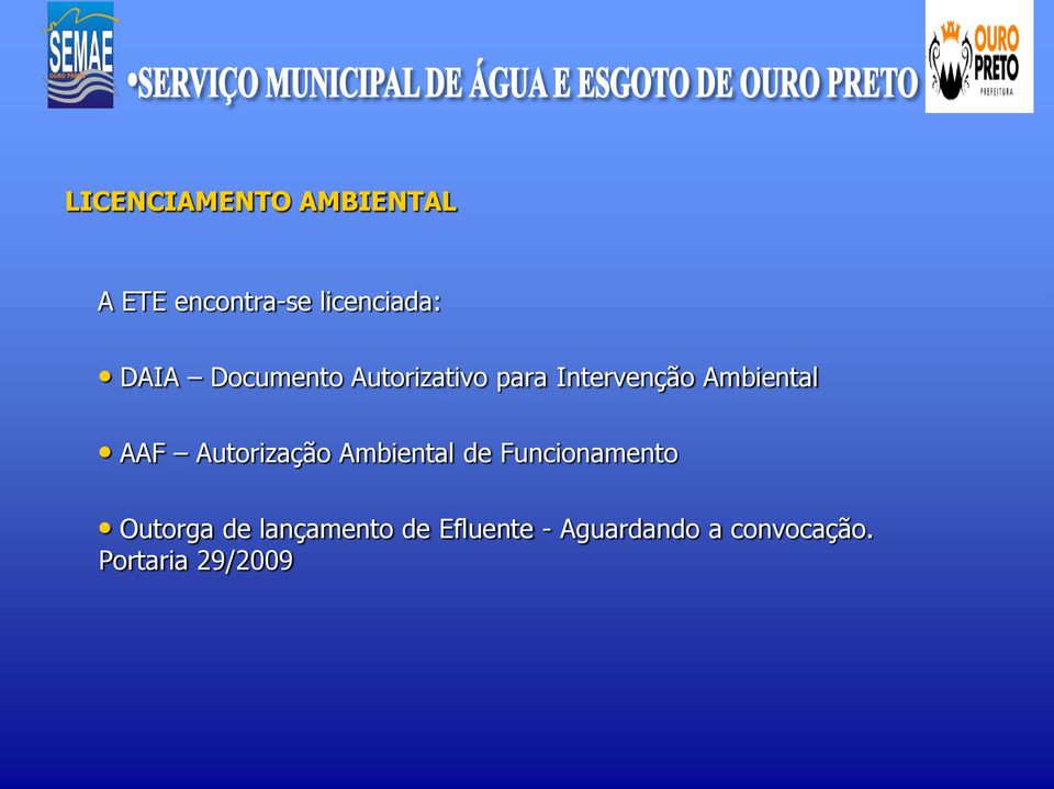 AAF Autorização Ambiental de Funcionamento Outorga de