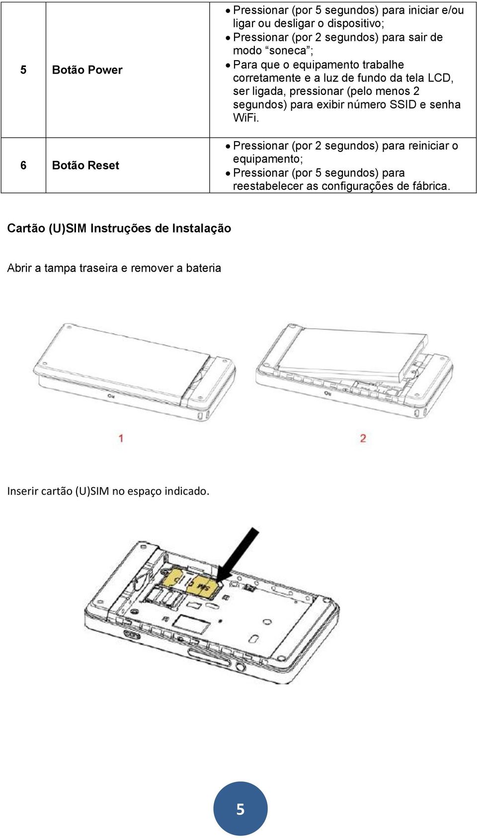 exibir número SSID e senha WiFi.