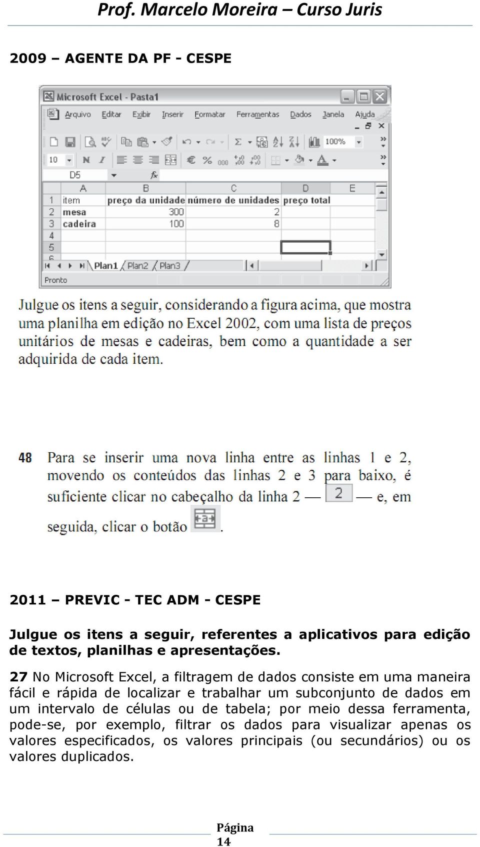 27 No Microsoft Excel, a filtragem de dados consiste em uma maneira fácil e rápida de localizar e trabalhar um subconjunto de