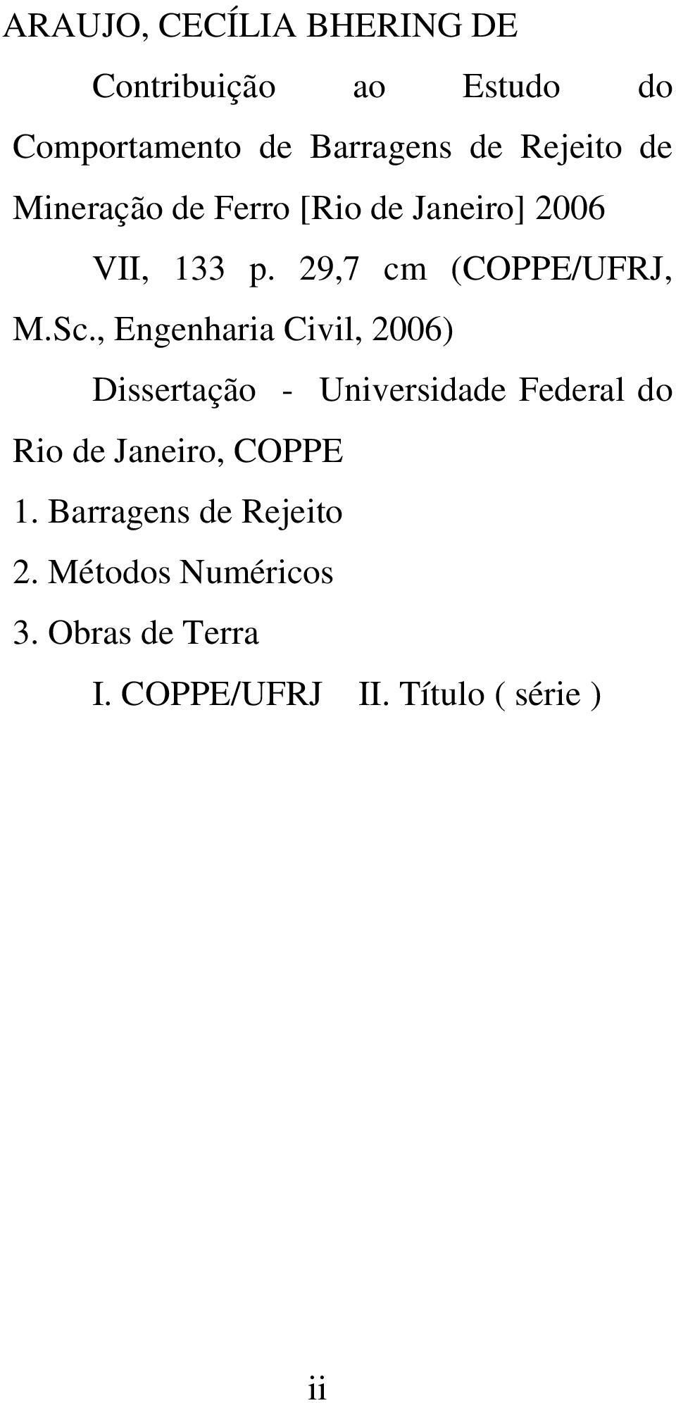 , Engenharia Civil, 2006) Dissertação - Universidade Federal do Rio de Janeiro, COPPE 1.
