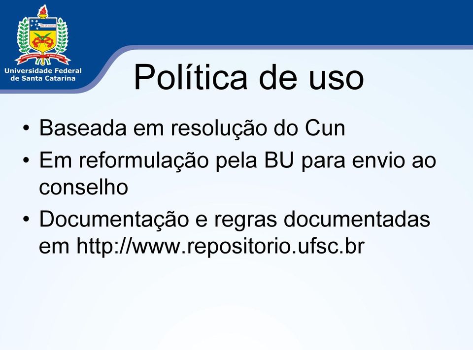 ao conselho Documentação e regras