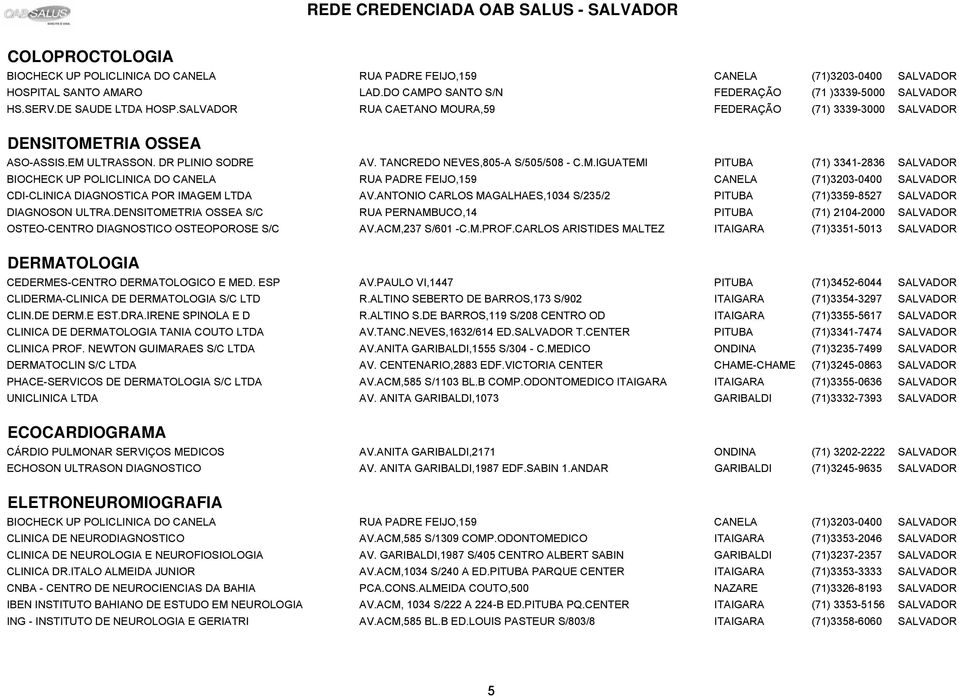 ANTONIO CARLOS MAGALHAES,1034 S/235/2 PITUBA (71)3359-8527 SALVADOR DIAGNOSON ULTRA.