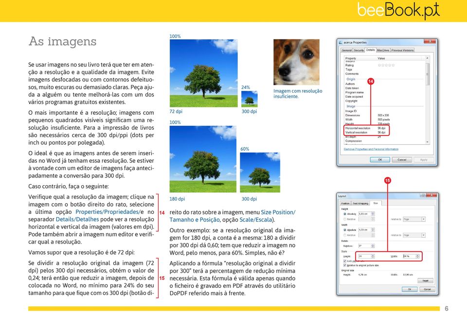 14 O mais importante é a resolução; imagens com pequenos quadrados visíveis significam uma resolução insuficiente.